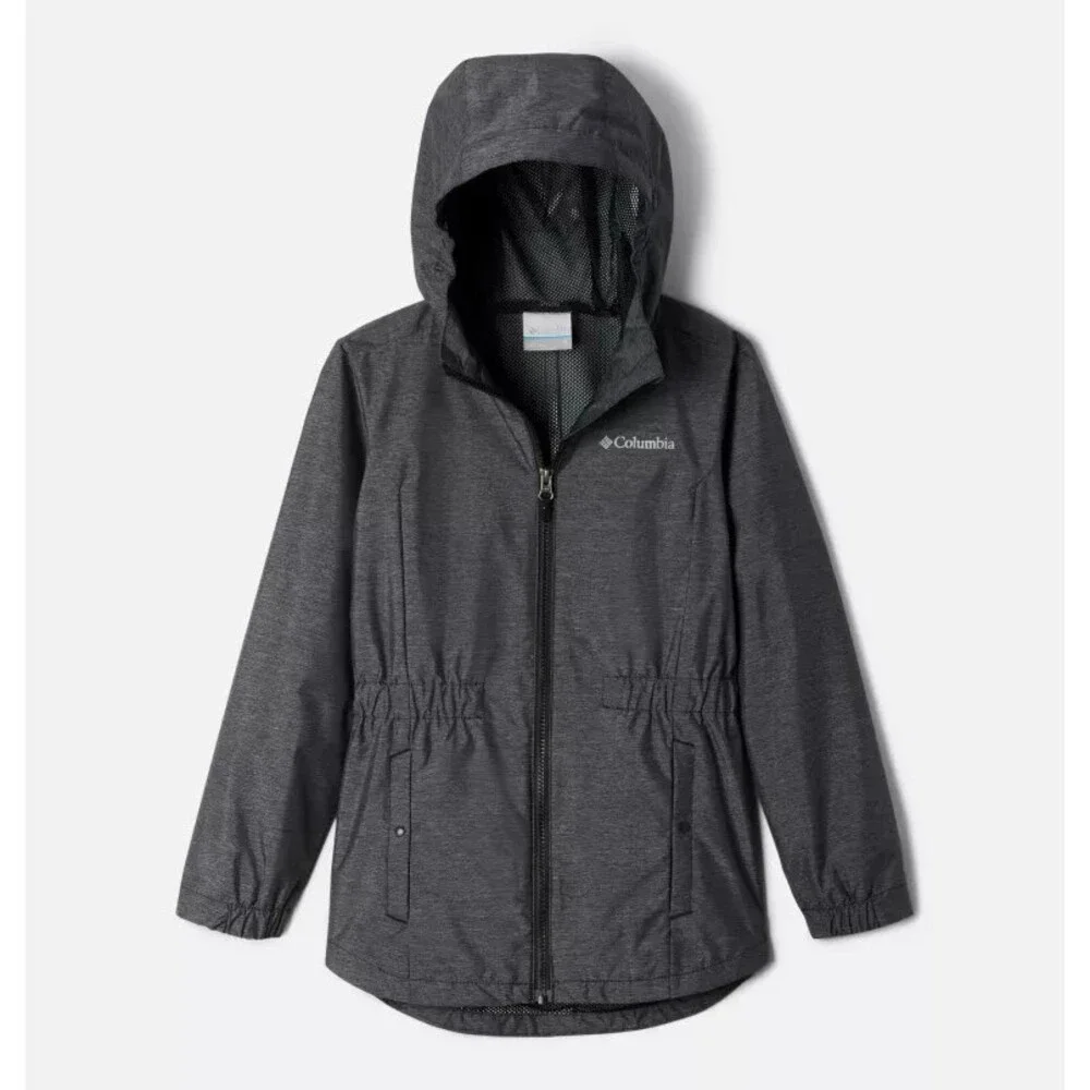 Columbia Lillian Ridge Rain Jackets Girls XS Black Waterproof Full Zip QLW483